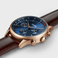 CLUSE Montres Rose Gold|Anthéor^Anthéor Multifunction Watch Leather Blue, Rose Gold Colour