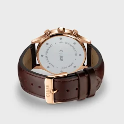 CLUSE Montres Rose Gold|Anthéor^Anthéor Multifunction Watch Leather Blue, Rose Gold Colour