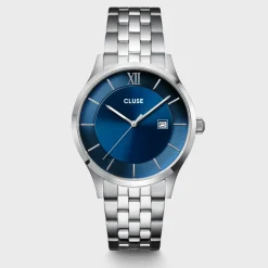 CLUSE Montres Argent|Aravis^Aravis 3-Hand Watch, Blue, Silver Colour