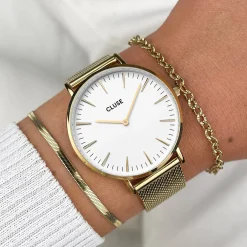 CLUSE Montres Or|Boho Chic^Boho Chic Mesh Gold/White