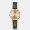 CLUSE Montres Or|Boho Chic Petite^Boho Chic Petite Leather Dark Green, Gold Colour