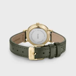 CLUSE Montres Or|Boho Chic Petite^Boho Chic Petite Leather Dark Green, Gold Colour