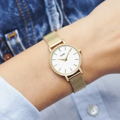 CLUSE Montres Or|Boho Chic Petite^Boho Chic Petite Mesh White, Gold Colour