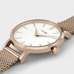 CLUSE Montres Rose Gold|Boho Chic Petite^Boho Chic Petite Mesh White, Rose Gold Colour