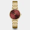 CLUSE Montres Or|Boho Chic Petite^Boho Chic Petite Steel Watch, Dark Cherry, Gold Colour