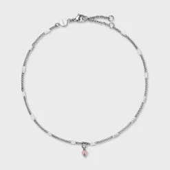 CLUSE Bracelets De Cheville^Essentielle Anklet Rose Quartz Bead, Silver Colour
