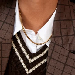 CLUSE Colliers^Essentielle Cuban Chain Necklace, Gold Colour