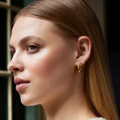 CLUSE Boucles D’oreilles^Essentielle Curved Hexagon Hoop Earrings, Gold Colour