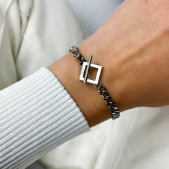 CLUSE Bracelets^Essentielle Denim Chain Bracelet, Silver Colour