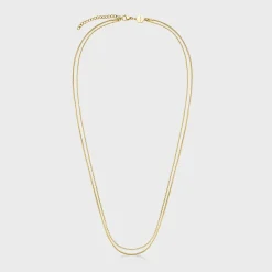 CLUSE Colliers^Essentielle Double Chain Necklace, Gold Colour