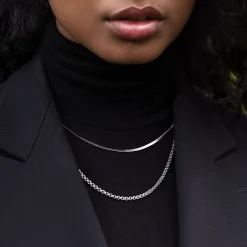 CLUSE Colliers^Essentielle Double Link Chain Necklace, Silver Colour