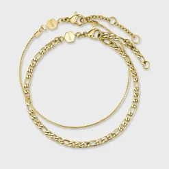 CLUSE Bracelets^Essentielle Figaro Chain Bracelet Set, Gold Colour