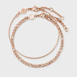 CLUSE Bracelets^Essentielle Figaro Chain Bracelet Set, Rose Gold Colour