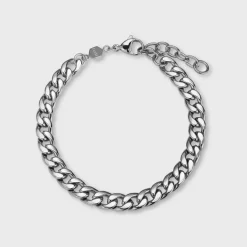 CLUSE Bracelets^Essentielle Flat Curb Chain Bracelet Silver Colour