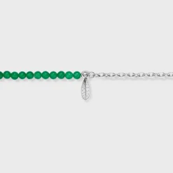 CLUSE Colliers^Essentielle Green Beads Watermelon Charm Necklace, Silver Colour
