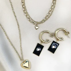 CLUSE Colliers^Essentielle Heart Charm Chain Necklace, Gold Colour