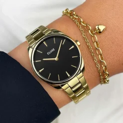 CLUSE Bracelets^Essentielle Heart Charm Double Chain Bracelet, Gold Colour