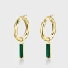 CLUSE Boucles D’oreilles^Essentielle Hoops Earrings Hexagon Charm Green, Gold Colour