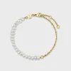 CLUSE Bracelets^Essentielle Mixed Chain Pearl Bracelet, Gold Colour