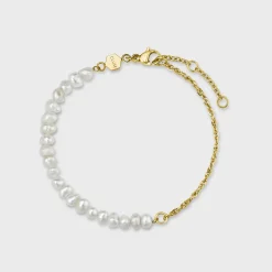 CLUSE Bracelets^Essentielle Mixed Chain Pearl Bracelet, Gold Colour
