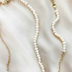 CLUSE Bracelets^Essentielle Mixed Chain Pearl Bracelet, Gold Colour