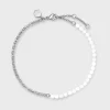 CLUSE Bracelets De Cheville^Essentielle Mixed Chain White Beads Anklet, Silver Colour