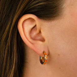 CLUSE Boucles D’oreilles^Essentielle Orange Block Hoop Earrings, Gold Colour