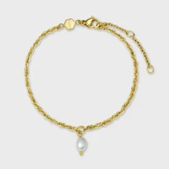 CLUSE Bracelets^Essentielle Twisted Chain Bracelet Pearl Gold Colour