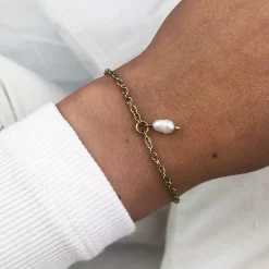 CLUSE Bracelets^Essentielle Twisted Chain Bracelet Pearl Gold Colour