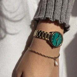 CLUSE Bracelets^Essentielle Twisted Chain Bracelet Pearl Gold Colour