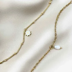 CLUSE Bracelets^Essentielle Twisted Chain Bracelet Pearl Gold Colour