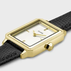CLUSE Montres Or|Fluette^Fluette Leather Black Lizard, Gold Colour