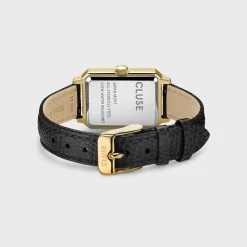 CLUSE Montres Or|Fluette^Fluette Leather Black Lizard, Gold Colour