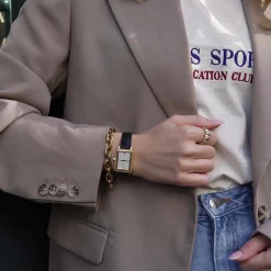 CLUSE Montres Or|Fluette^Fluette Leather Black Lizard, Gold Colour