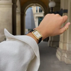 CLUSE Montres Or|Fluette^Fluette Leather Black Lizard, Gold Colour