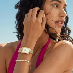 CLUSE Montres Or|Fluette^Fluette Watch Mesh White, Gold Colour