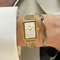 CLUSE Montres Or|Fluette^Fluette Watch Steel, Sand Texture Gold, Gold Colour
