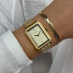 CLUSE Montres Or|Fluette^Fluette Watch Steel, Sand Texture Gold, Gold Colour