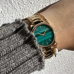 CLUSE Montres Or|Féroce Mini^Féroce Mini Steel, Green, Gold Colour