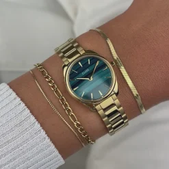 CLUSE Montres Or|Féroce Mini^Féroce Mini Steel, Green, Gold Colour