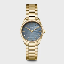CLUSE Montres Or|Féroce Mini^Féroce Mini Watch Steel, Blue Pearl, Gold Colour