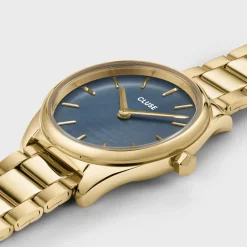 CLUSE Montres Or|Féroce Mini^Féroce Mini Watch Steel, Blue Pearl, Gold Colour