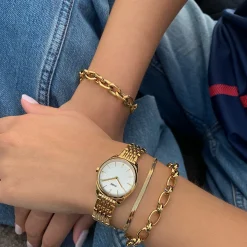 CLUSE Montres Or|Féroce Mini^Féroce Mini Watch Steel White, Gold Colour