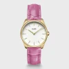 CLUSE Montres Or|Féroce Petite^Féroce Petite Leather Croco Pink, Gold Colour