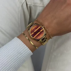 CLUSE Montres Or|Féroce Petite^Féroce Petite Watch Steel Tiger's Eye, Gold Colour