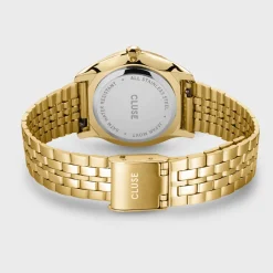 CLUSE Montres Or|Féroce Petite^Féroce Petite Watch Steel, Leaf Texture Pool Blue, Gold Colour