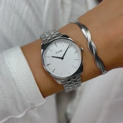 CLUSE Montres Argent|Féroce Petite^Féroce Petite Watch Steel, Silver Linen, Silver Colour