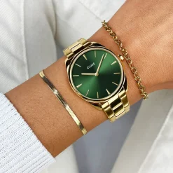 CLUSE Montres Or|Féroce Petite^Féroce Petite Watch Steel Green, Gold Colour