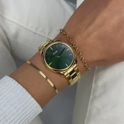 CLUSE Montres Or|Féroce Petite^Féroce Petite Watch Steel Green, Gold Colour