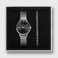 CLUSE Boho Chic Petite^Gift Box Boho Chic Petite Mesh and Bracelet Silver Colour